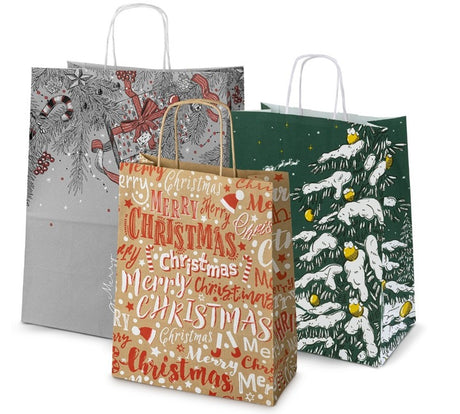 Zestaw świątecznych toreb papierowych 6szt. Merry Christmas