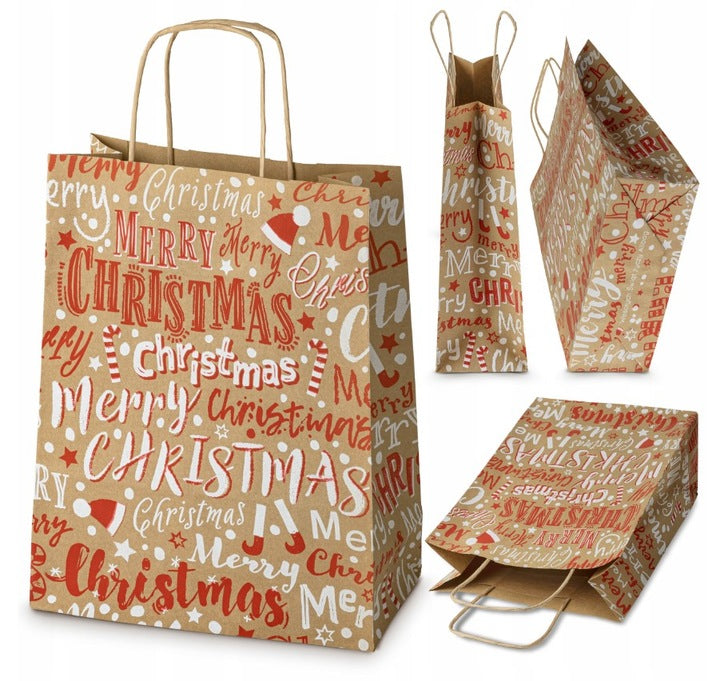 Zestaw świątecznych toreb papierowych 6szt. Merry Christmas