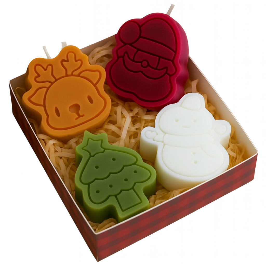 Zestaw świeczek zapachowych z motywem świątecznym 4szt.