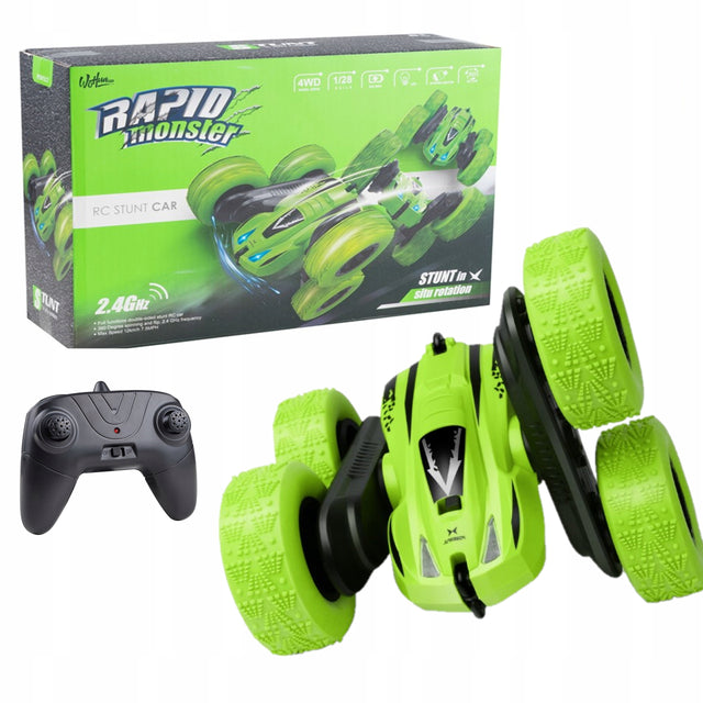 Zielony samochód 360° zdalnie sterowany 4x4