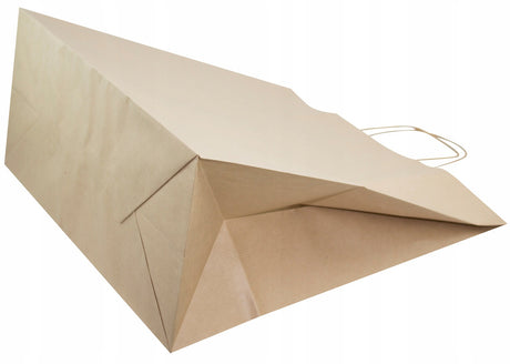 Torba papierowa 400x180x390mm z uchwytem skręcanym Brązowa