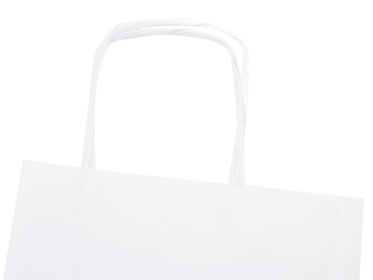 Torba papierowa 160x80x390mm z uchwytem skręcanym Biała