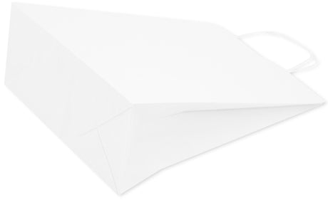 Torba papierowe 240x100x360mm z uchwytem skręcanym Biała