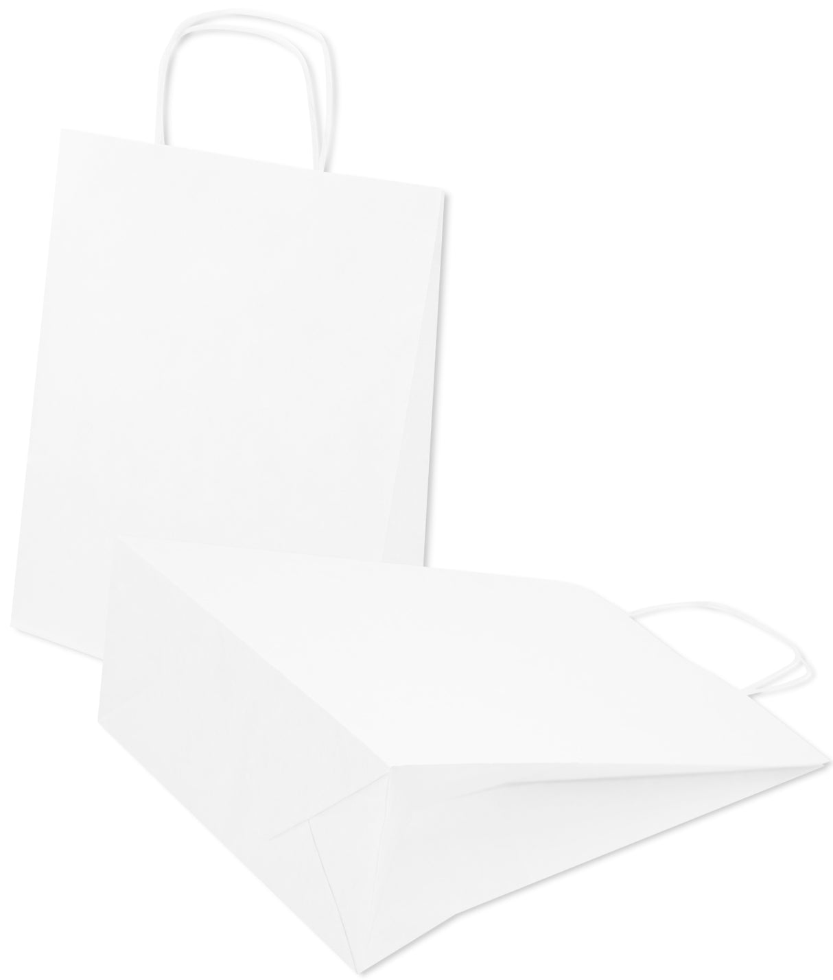 Torba papierowe 240x100x360mm z uchwytem skręcanym Biała