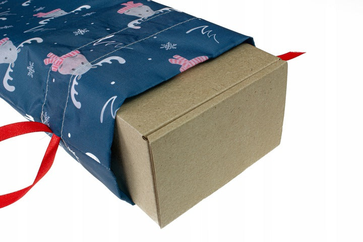 Woreczek poliestrowy 20x35cm Renifer biały