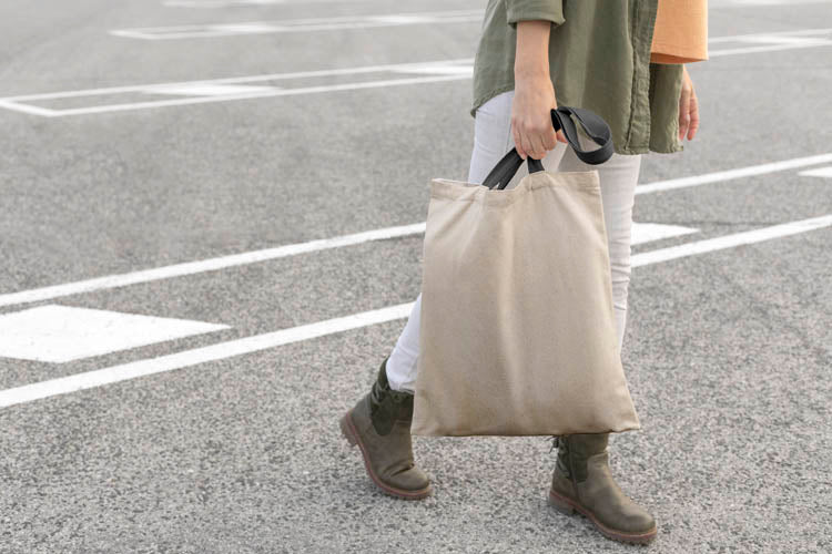 Torba bawełniana uchwyt CZARNY 38x42cm 220g/m2