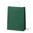 Torba Papierowa z Uchwytem Skręcanym 240x100x320mm Ciemnozielona Biały