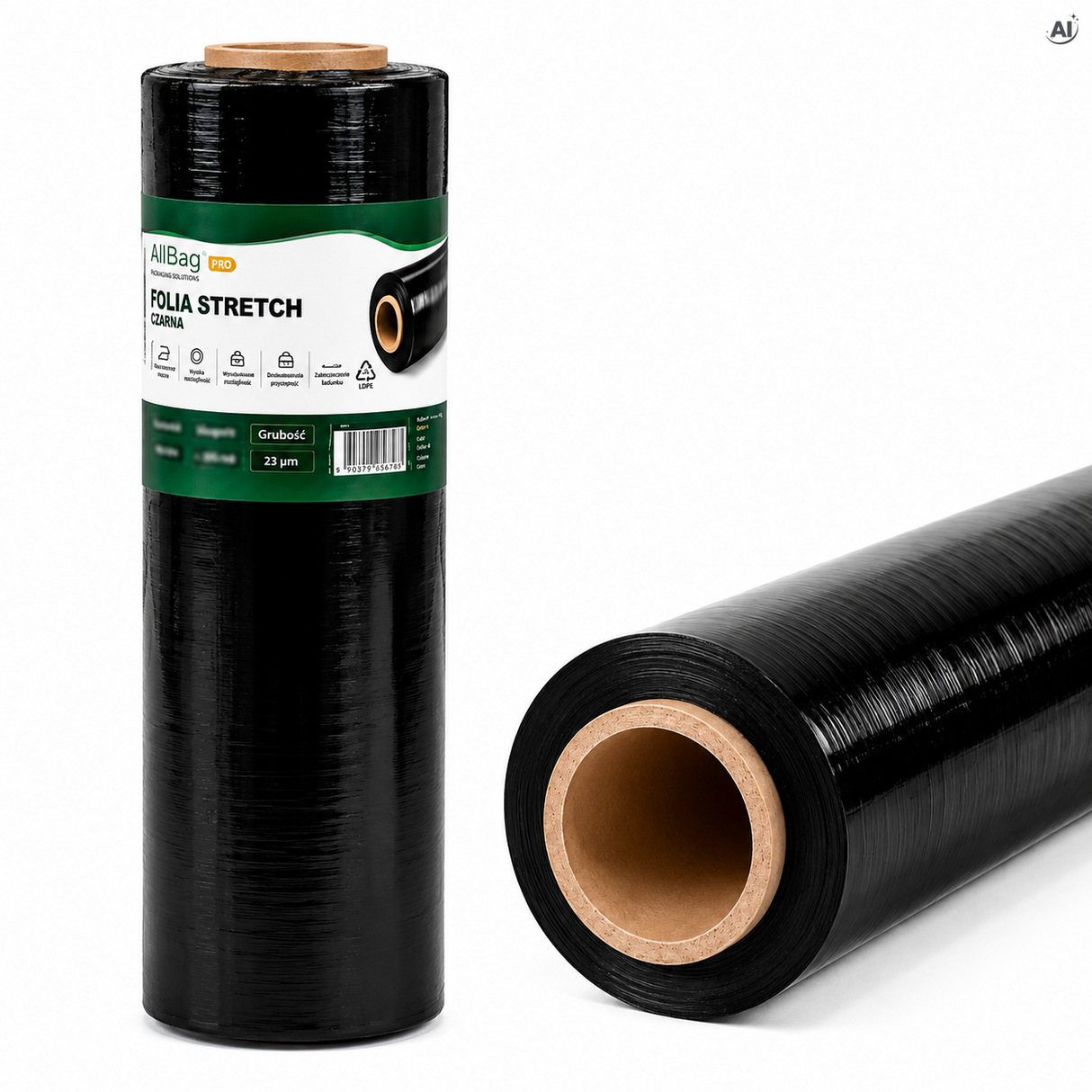 Czarna folia stretch 2,7 kg