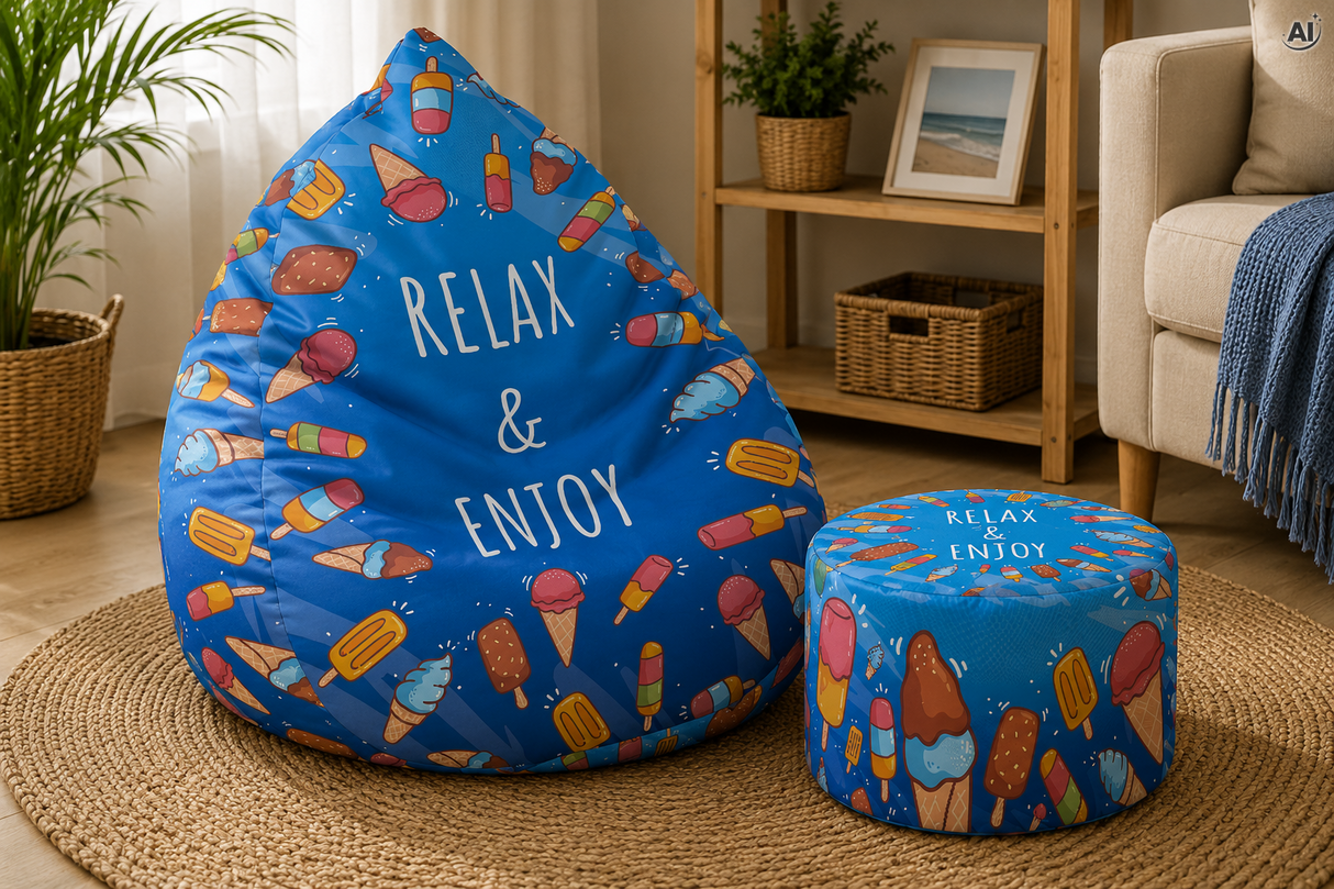 ZESTAW Pufa + Podnóżek Relax & Enjoy