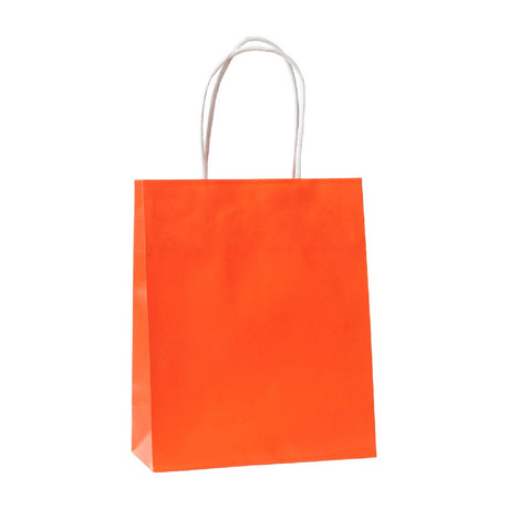 Torba papierowa 180x80x220mm z uchwytem skręcanym Premium - POMARAŃCZOWA