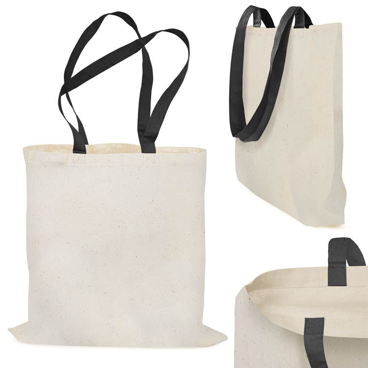 Torba bawełniana uchwyt CZARNY 38x42cm 220g/m2