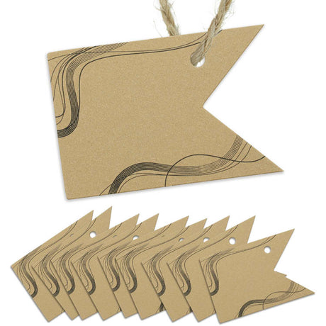 Winietki bileciki do prezentów FALE LINIE 10szt.