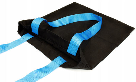 Torba bawełniana czarna 36x40cm 220g/m2 ze wzmocnionym uchwytem NIEBIESKIM