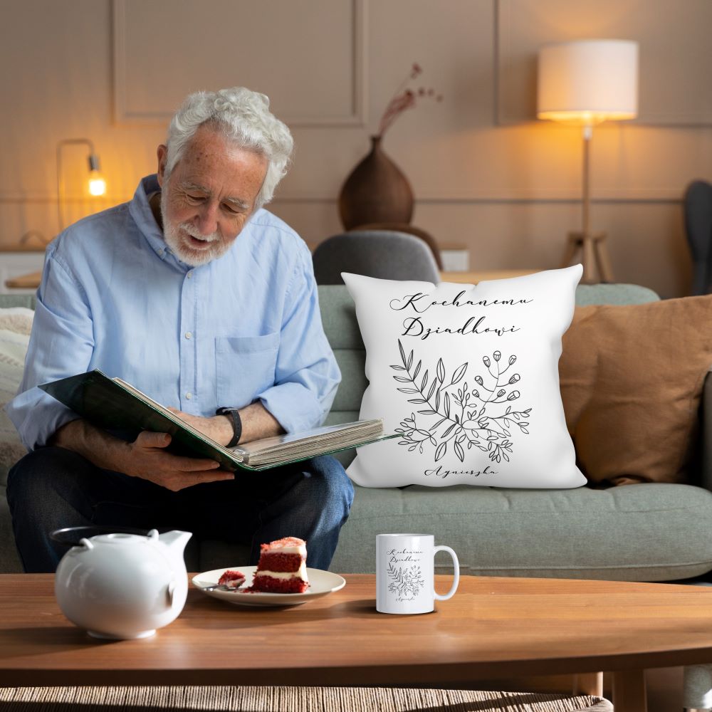 Zestaw personalizowany Torba Bawełniana,Kubek,Poduszka Kochanemu Dziadkowi+Imię Prezent na Dzień Dziadka