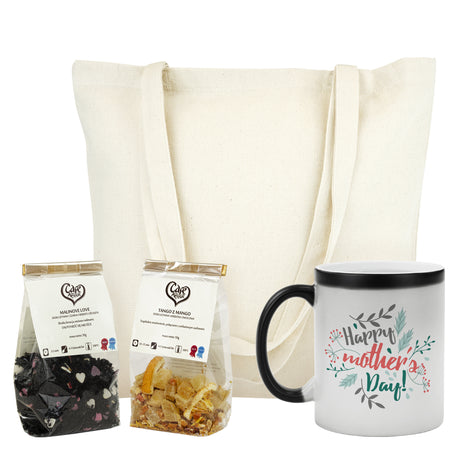 Zestaw prezentowy na Dzień Matki - kubek torba herbata