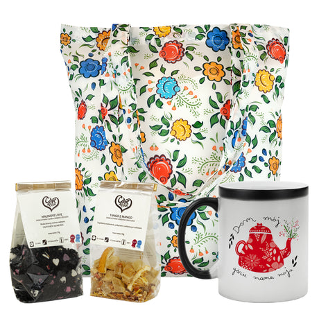 Zestaw prezentowy na Dzień Matki - kubek torba herbata