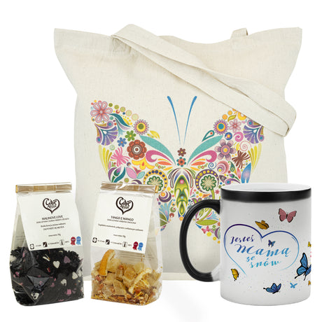 Zestaw prezentowy na Dzień Matki - kubek torba herbata