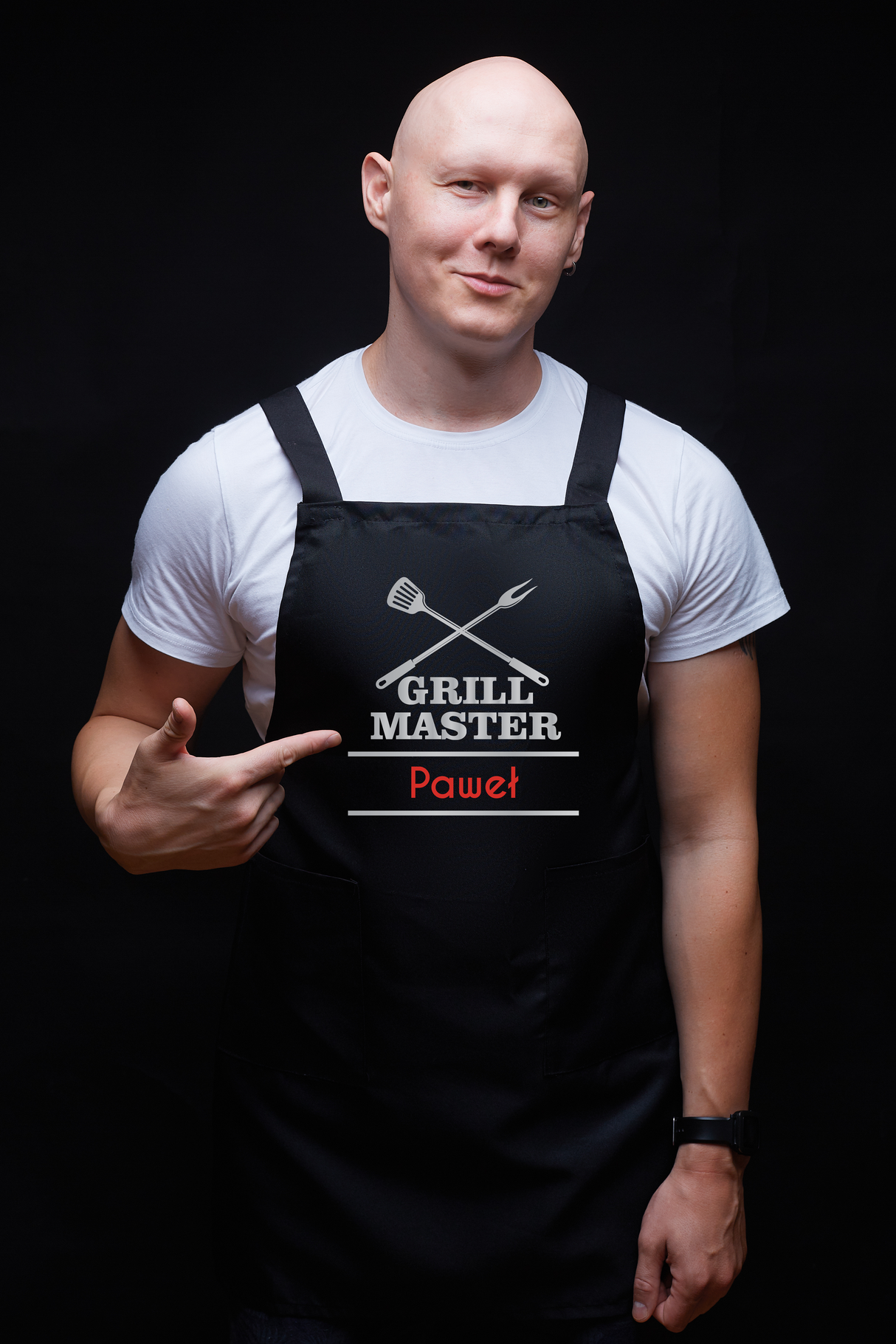 Fartuch kuchenny bawełniany GRILL MASTER + IMIĘ