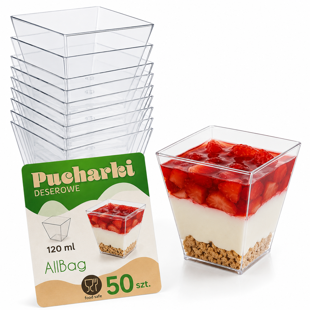 Pucharki do deserów 120ml 50szt.