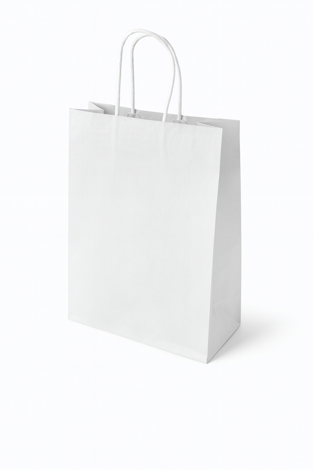 Torba papierowaz uchwytem skręcanym 240x100x340mm Biała Premium