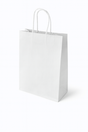 Torba papierowaz uchwytem skręcanym 240x100x340mm Biała Premium