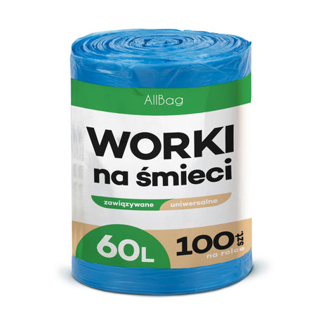 Duża rolka worków na śmieci WIĄZANE 60L