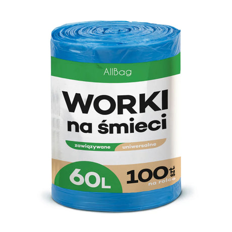 Niebieskie WIĄZANE worki na śmieci 120L