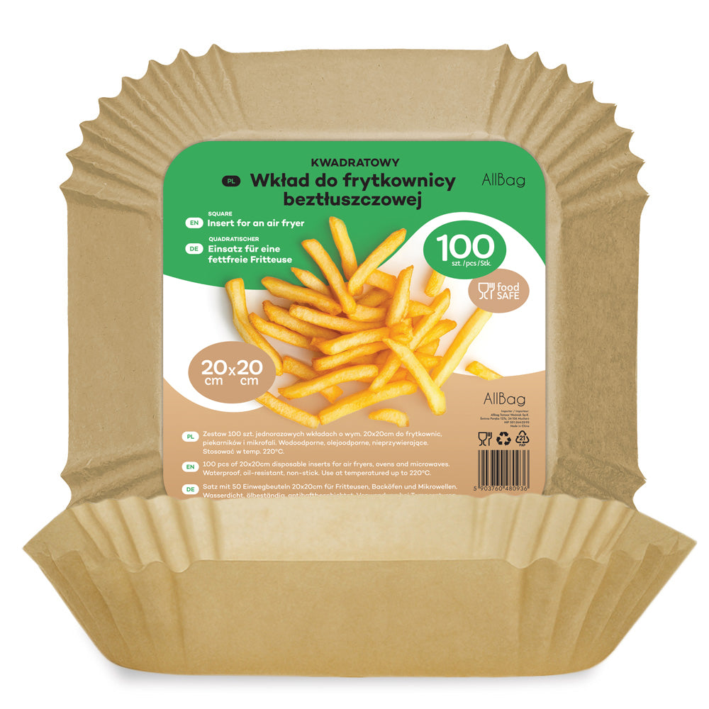Papierowe wkłady do frytkownicy beztłuszczowej kraft 100szt