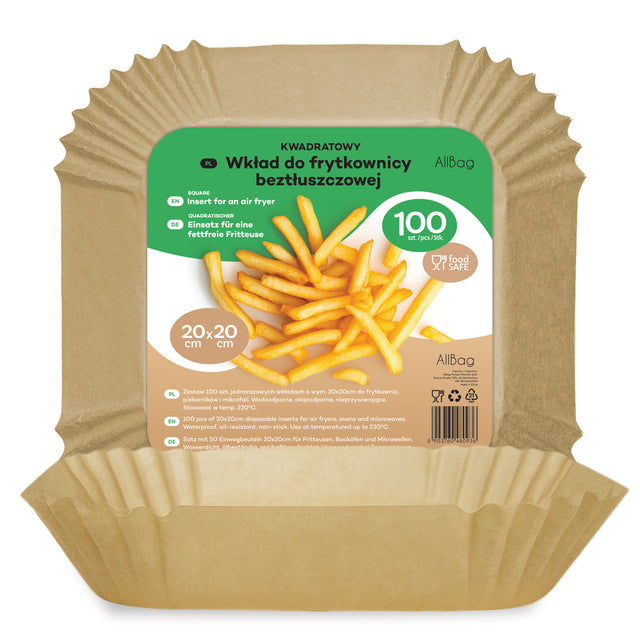 Papierowe wkłady do frytkownicy beztłuszczowej kraft 100szt
