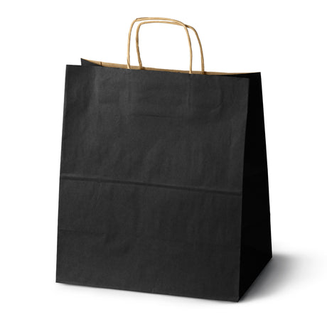 Torba Papierowa z Uchwytem Skręcanym 300x170x340mm Czarna Brązowy