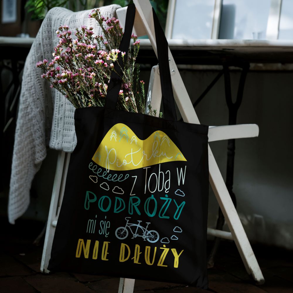 Prezent na Walentynki - Torba z nadrukiem czarna